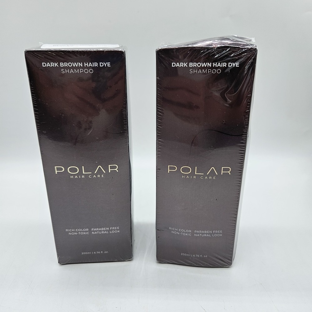 2 Polar Dark Brown Hair Dye Shampoo 200ml 6.7oz Rich Color Non-toxic Brunette